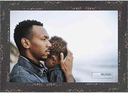 Miniatura 4 de Poster Palooza Marco de fotos de madera negra Shabby ChicFarmhouse de 5 x 10 pulgadas, acrílico UV, respaldo de tablero de espuma y accesorios para