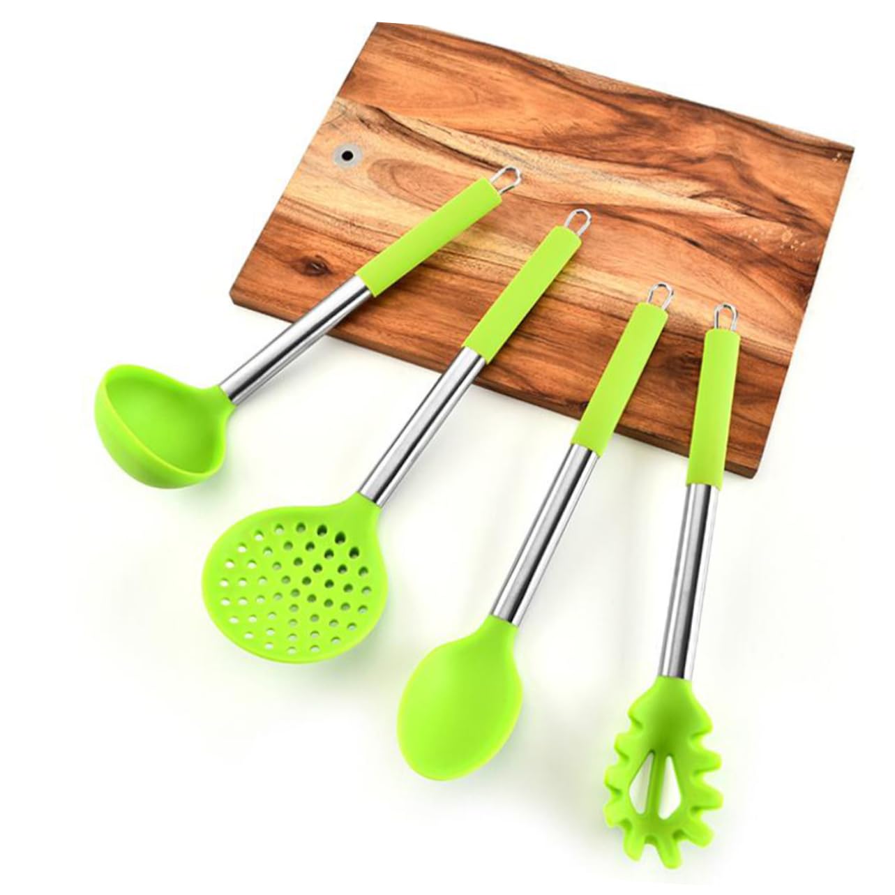 MAGICLULU Set Di Utensili Da Cucina in Silicone Da 1 Pezzo Con Manico in Acciaio Inossidabile E Rivestimento Antiaderente Per Esigenze Di Cottura Versatili