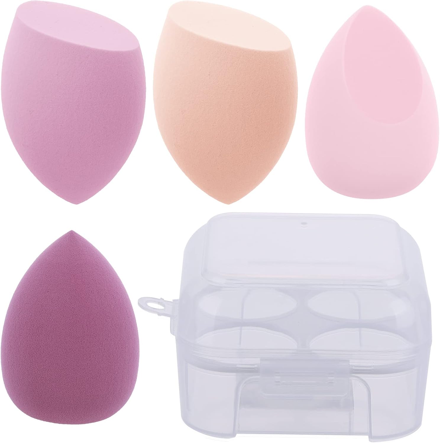 WLLHYF 4Pcs Beauty Blender Sponge, Dry and Wet Use Makeup Sponge Set