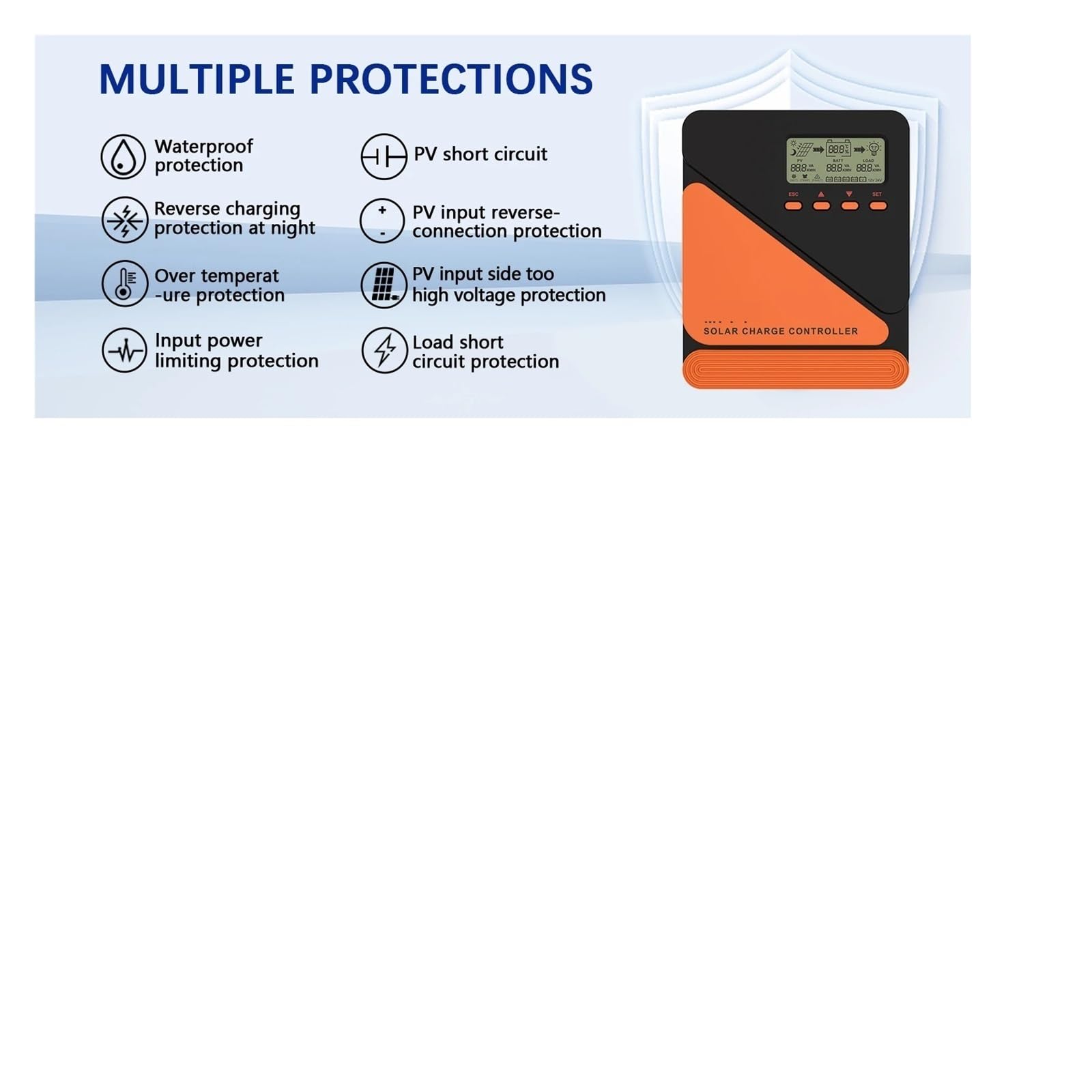 Controlador de Carga Solar MPPT de 60 A, 12 V/24 V for regulador de Voltaje de batería