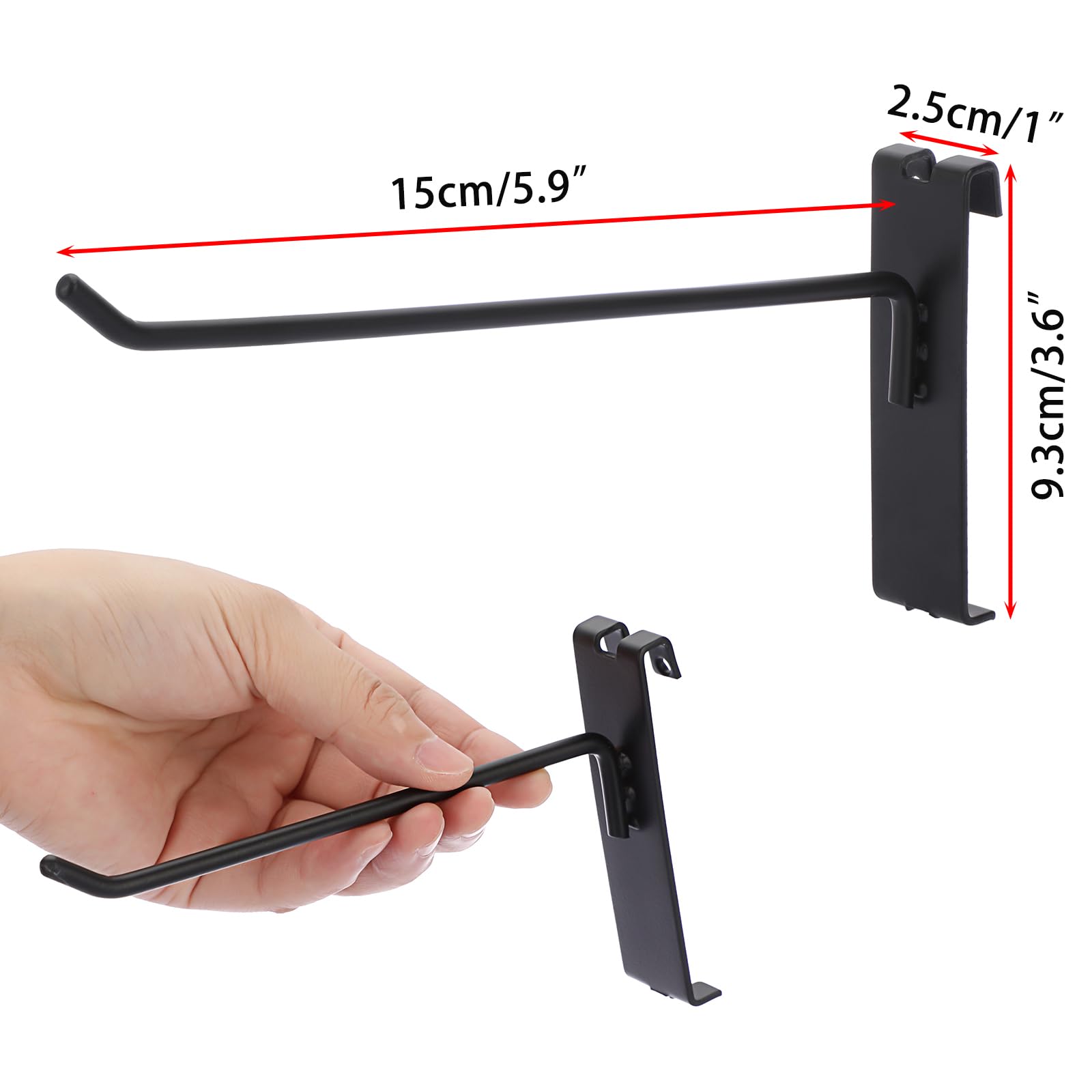Sumnacon Gitter-Wandhaken – 35 Stück Display-Haken für Gitterwandpaneel, 15,2 cm stabile Gitterwandhaken, schwarze Metallgitteraufhänger für Zuhause, Geschäft, Geschäft, Arbeitsplatz, Handwerk, Show