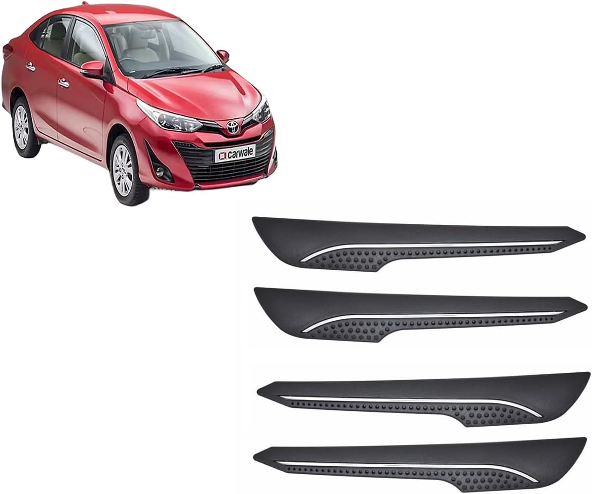 Car Accessories - Car Bumper Guard Scratch Protector Compatible with Toyota Yaris Accessories All - Durable & Flexible Design (Set of 4 Pieces)