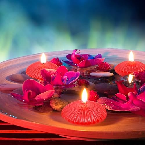 Miniatura 5 de Paquete de 12 velas flotantes rojas de 3 pulgadas para el día de San Valentín velas de té sin goteo sin perfume de 10 horas para jarrones
