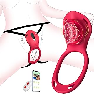 Couples Rose App Remote Control Wearable Vibrator, Couple Women Adult Sex Toys Games for Men, Hands Free Panty Clitoris Vi...