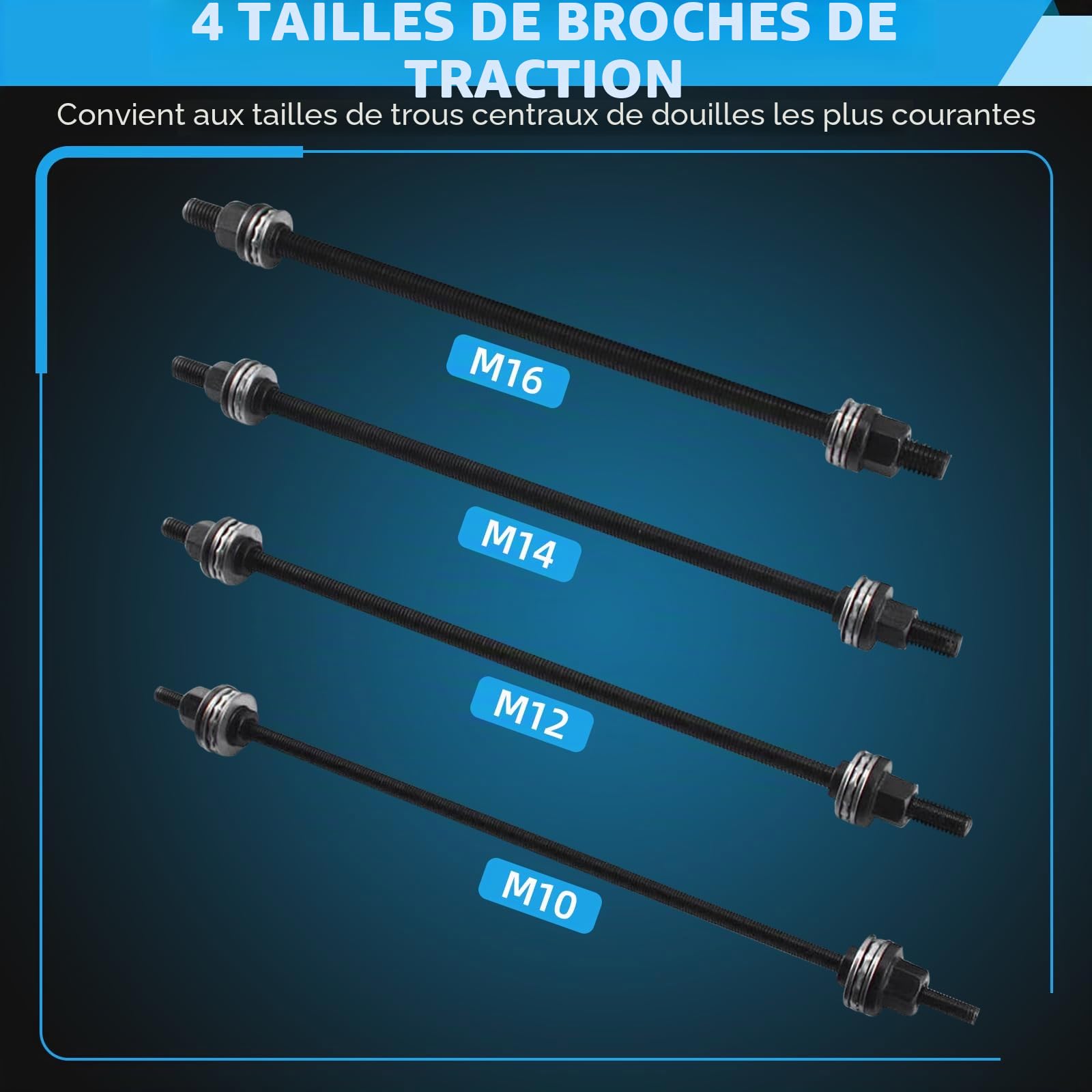 FreeTec 26 pièces extracteur de roulement et roulement de roue ensemble d'outils extracteur de silent-bloc extracteur de moyeu de roue outil silent-bloc pour le démontage et l'installation de douilles