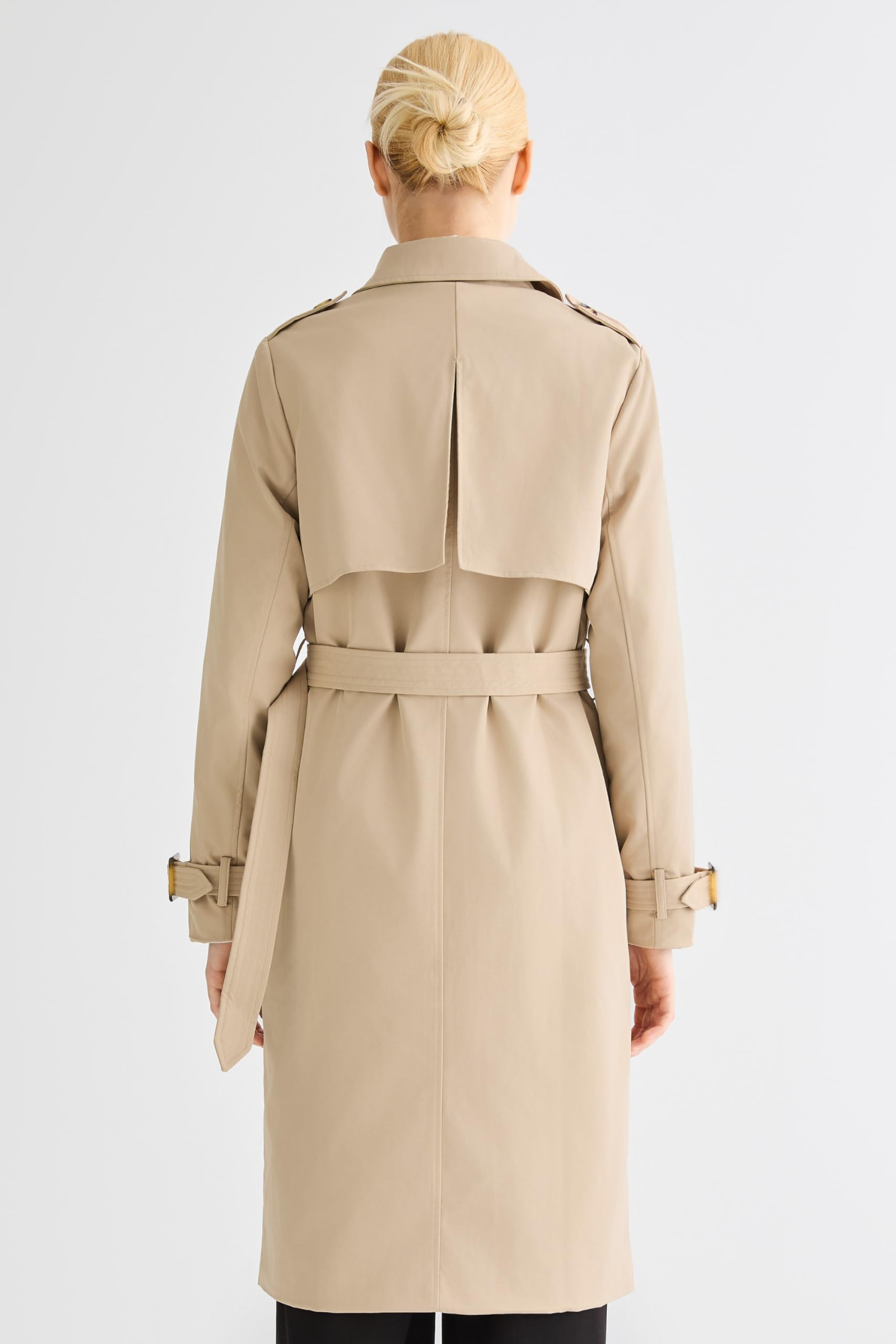 OROLAY Trench Lungo da Donna con Cintura Trench Leggero Doppiopetto con Spolverino