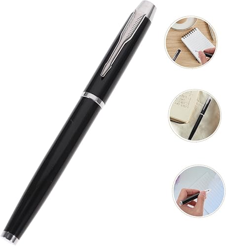 Miniatura 5 de STOBOK 1 Unidades de la pluma de la firma Negro sostenedor de la pluma de cerámica titular de la pluma colegas de la familia pluma de metal pluma