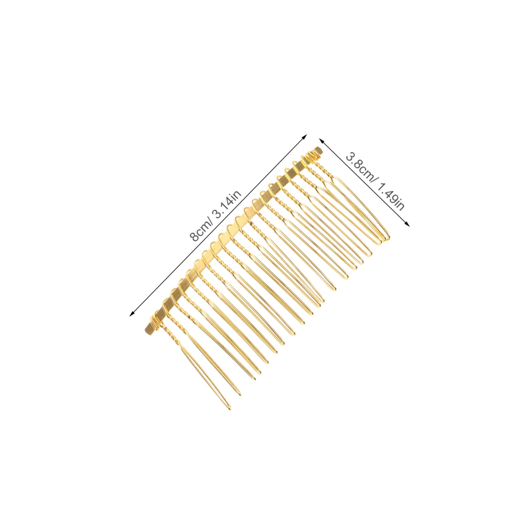 VALICLUD 20pcs Hair Side Combs: 20 Teeth Metal Veil Wire Clips Twist Bridal Wedding Combs DIY Hair Accessories for Women Girl Golden