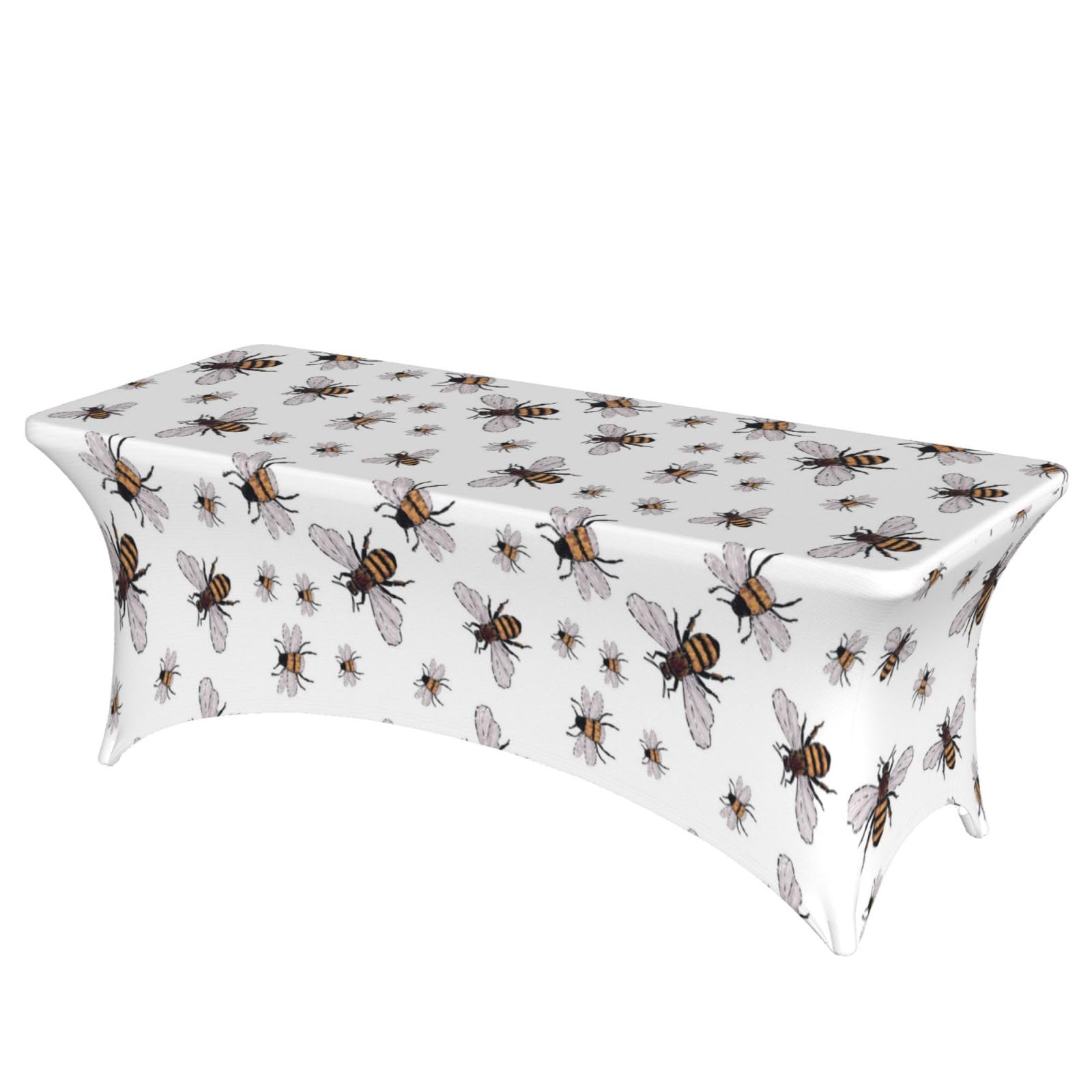 ERCgad Funny Bees Print Rectangular Tablecloth Dining Banquet Party Events Home Celebration Table Cover