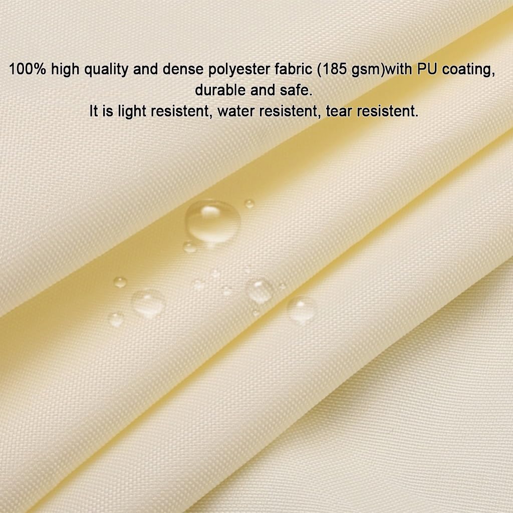 Voile d'ombrage Imperméable 140 x 220 cm 98% UV Protection PES Résistant à l'eau Rectangulaire Protection Solaire Durable Filet D’Ombrage Rectangulaire pour Patio Jardin, Blanc cassé