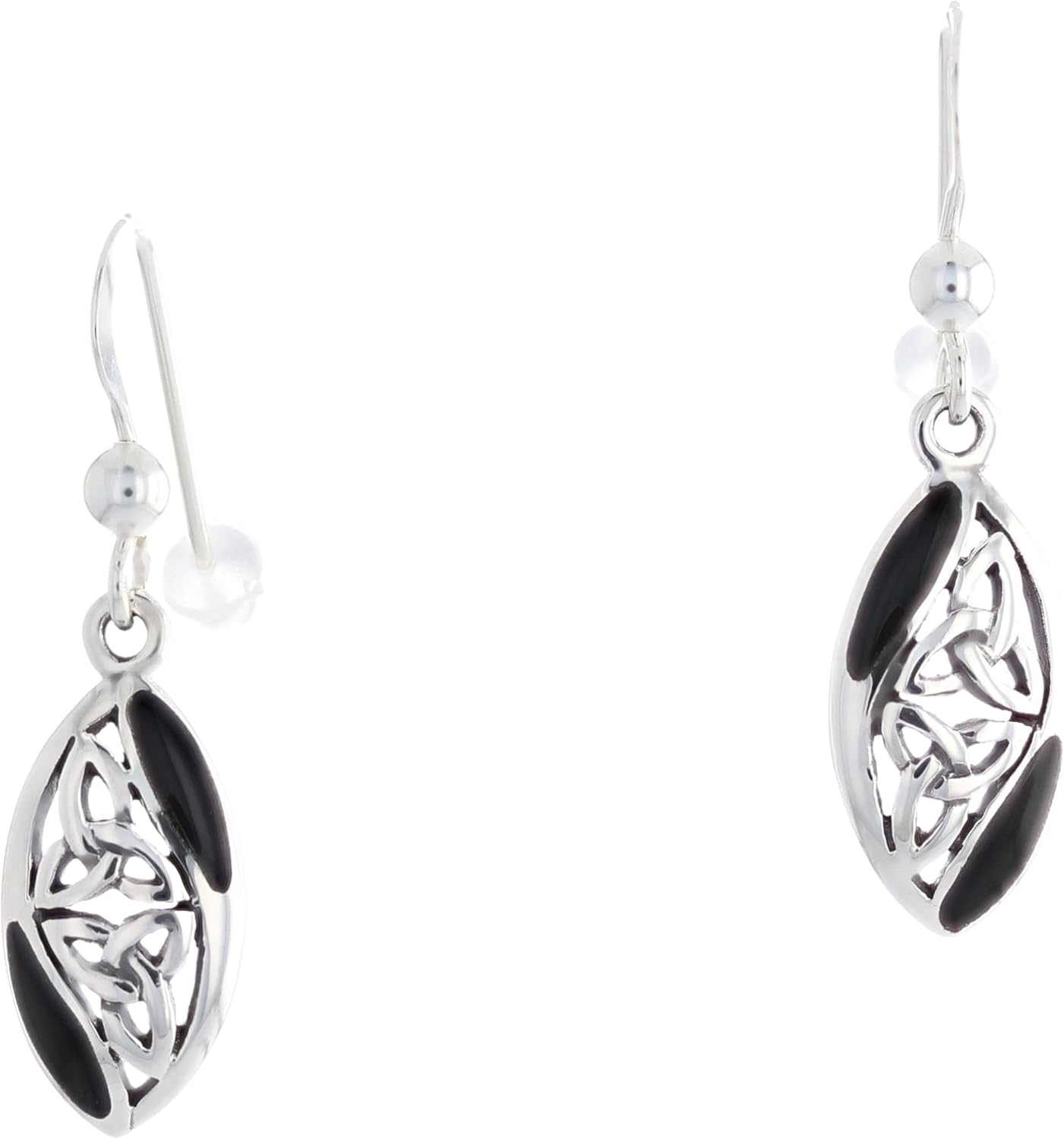 Jewelry Trends Celtic Trinity Knot Sterling Silver Dangle Earrings Created Black Onyx