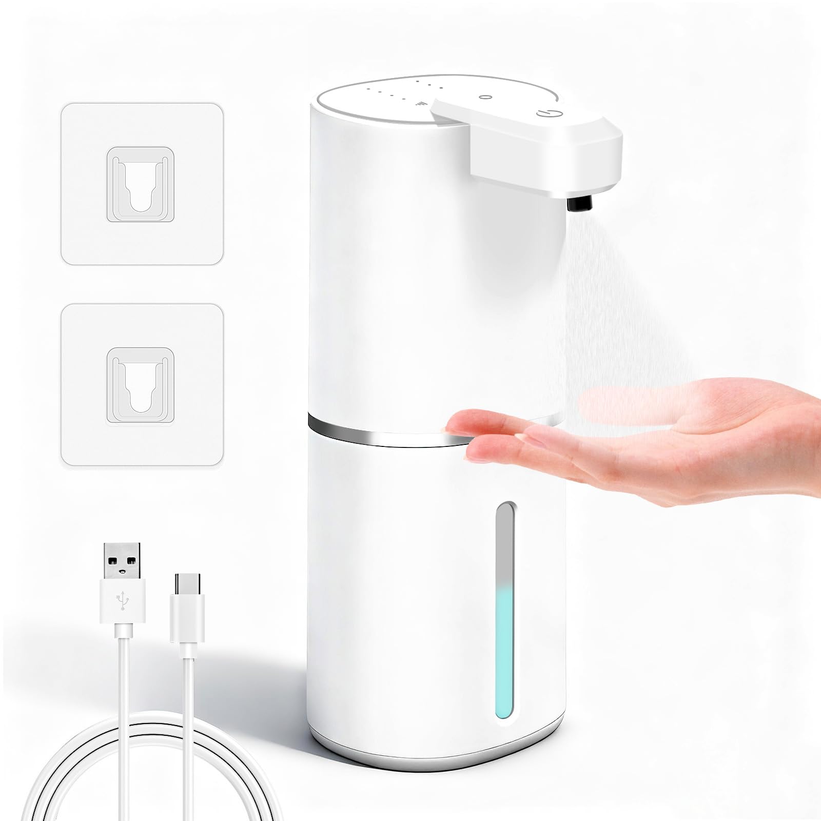 Dalugo Automatic Soap Dispenser, 380mL Disinfectant Soap Dispenser Wall Mounted with 4 Adjustable Levels IPX5 Waterproof