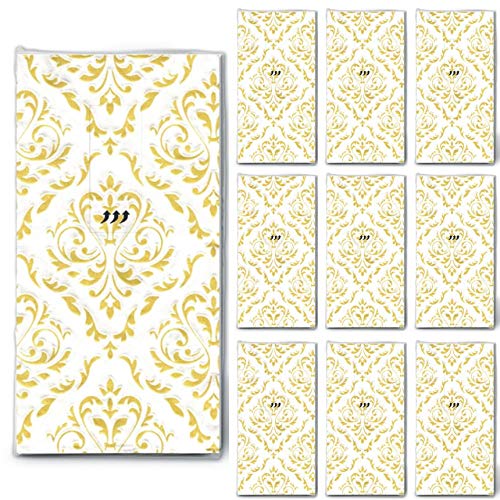 100 Taschentücher Hochzeit geprägt (10x10) Unique Moments für Freudentränen Weiß-Gold Cover