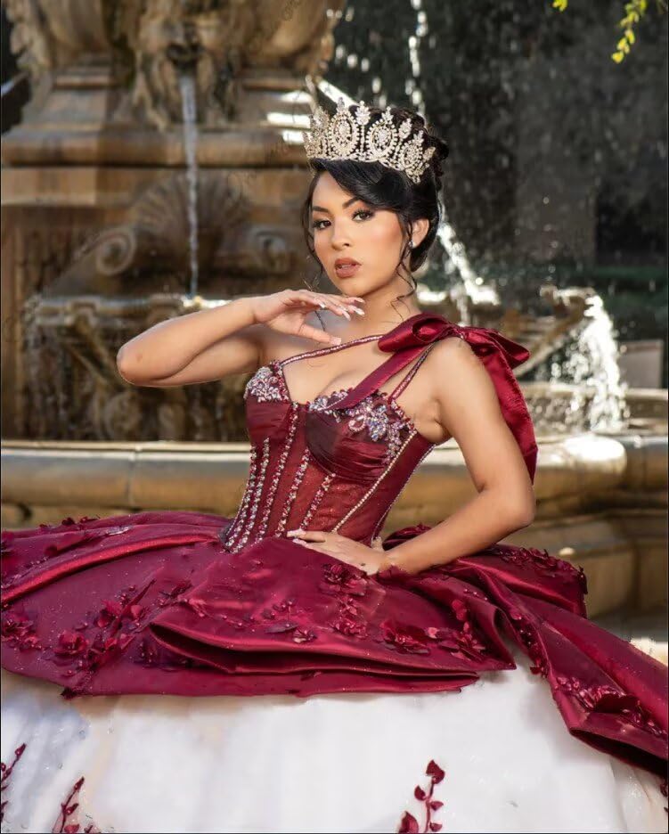 Floral Pearls Flowers Lace Cinderella Dresses for Sweet 16 One Shoulder Ball Gowns Masquerades 20252