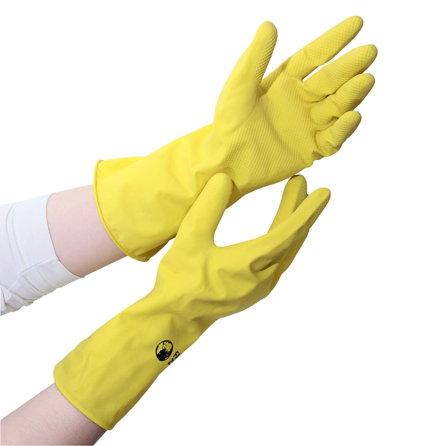 naturkautschuk handschuhe Haushaltshandschuhe aus Naturkautschuk, 1 Paar M Drogerie & Körperpflege Farbe:5008 neon lime LÄRCHE* STRONGHAND® HANDSCHUHE Survival Kit