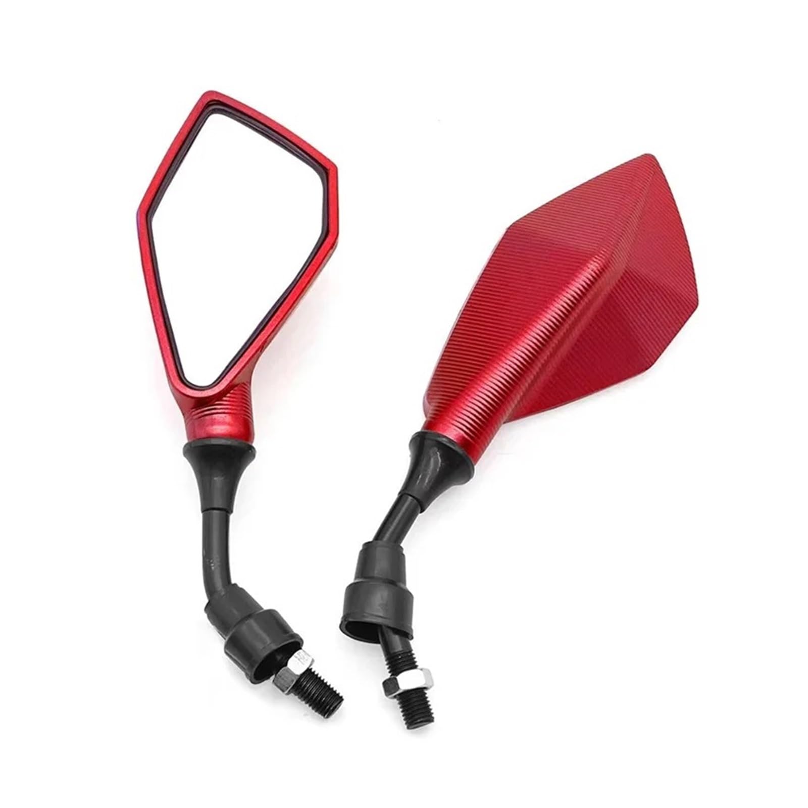UTLODY motorcycle mirrors Motorcycle Rearview Mirrors 10mm Wide Angle Bicycle Handlebar Side Flexible Scooter E-bike Reversing Auxiliary Mirror bar end mirror(Red)