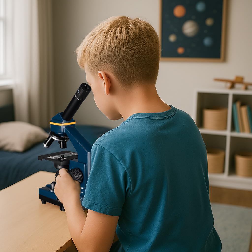 Mikroskop für Kinder ab 6 Jahren 20x-1280x mit Zoom