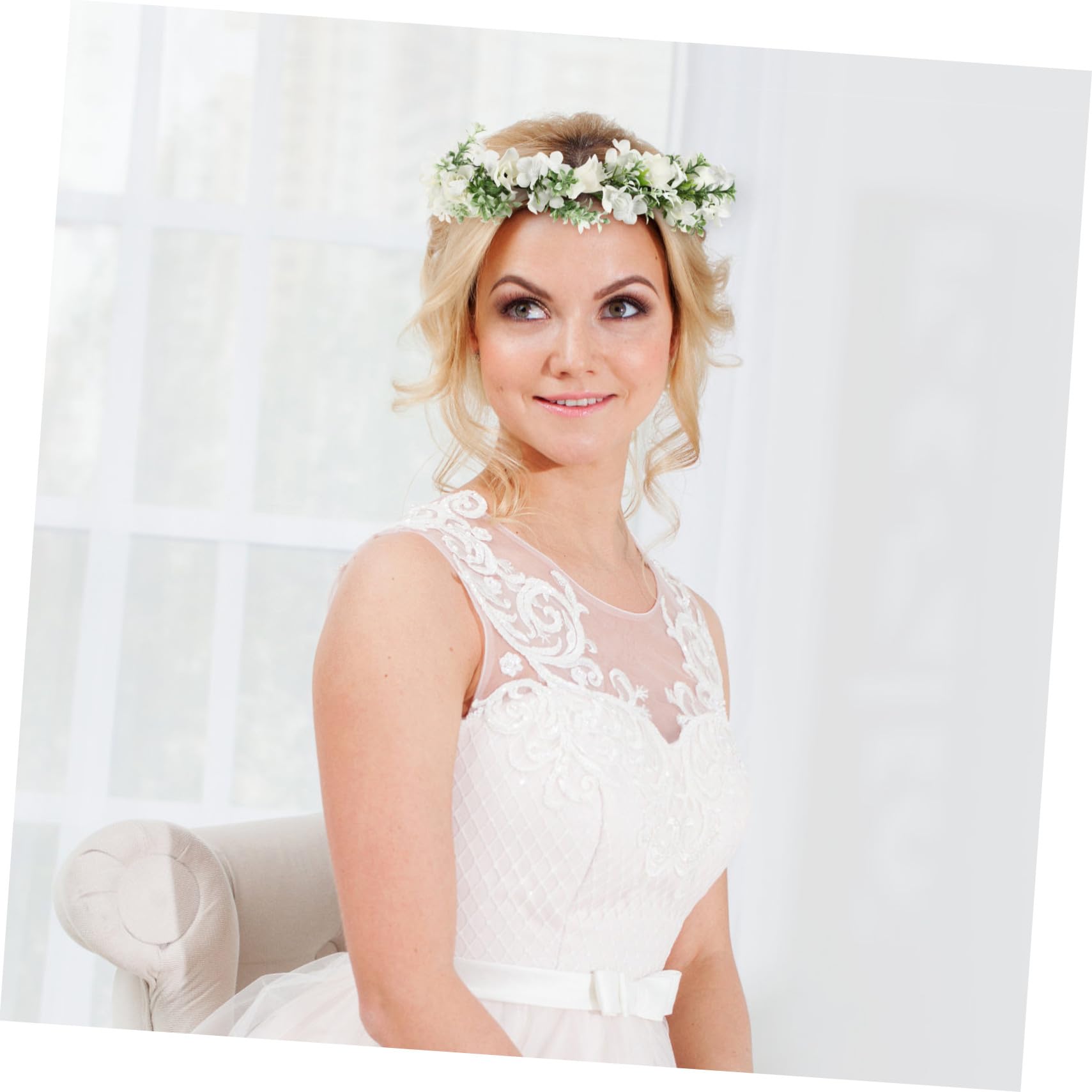 VICASKY 4 Stück Rosen Stirnband Blumenkranz Haarschmuck für Frauen Braut Blumenmädchen Hochzeit Party Strandfoto Zubehör