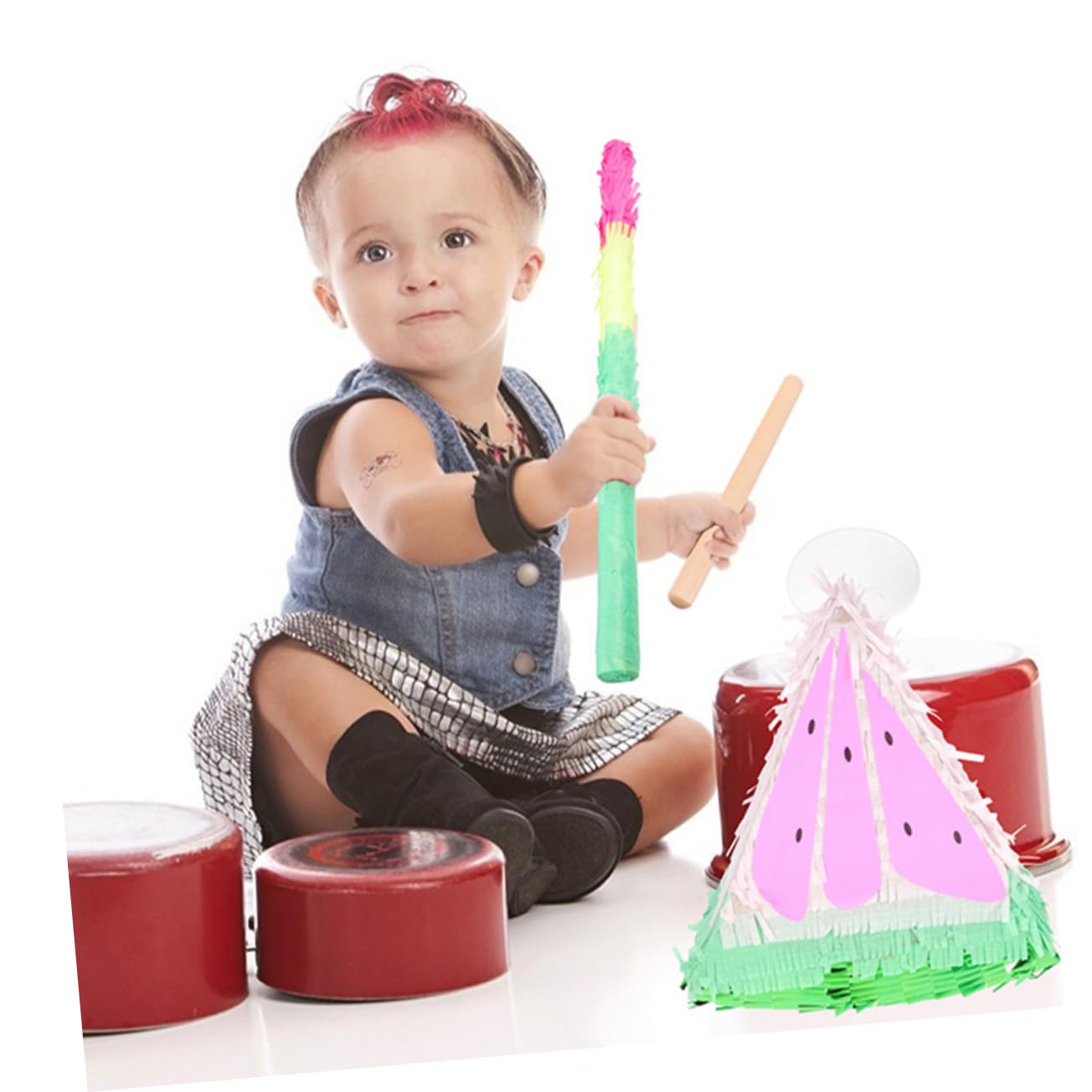 Ciieeo 8 Pz Oggetti Di Scena in Pinata Stecca Pinata Per Bambini Ornamenti Per Bambini Pignatta Per Occhiali Da Appendere Pignata 3 Pignatte Carta Coriandoli Forniture Per Feste Bambino