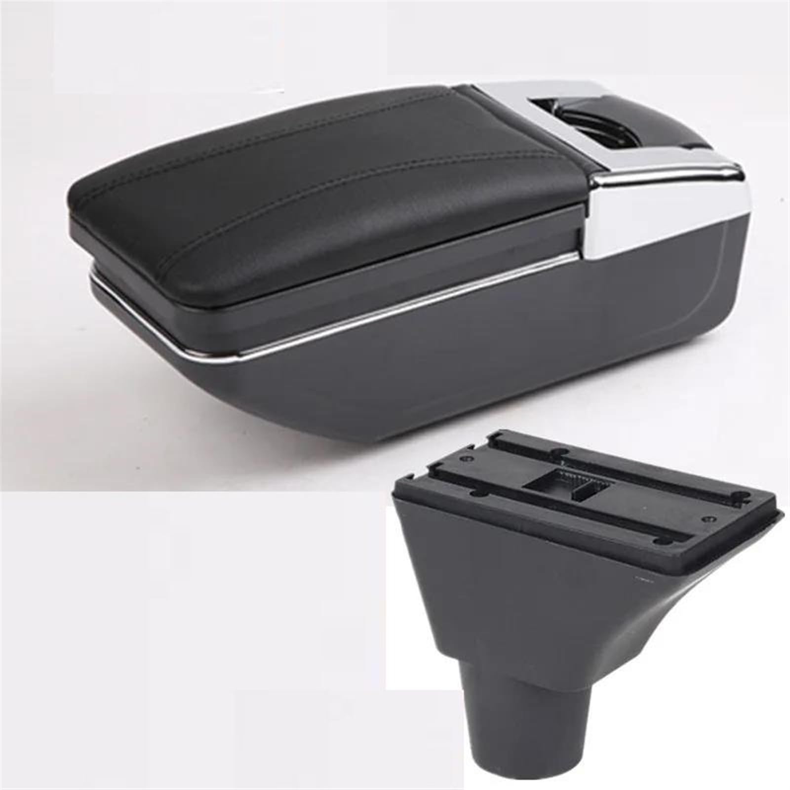 NMJLQW Storage Rack Auto Armrest Box Central Storage Box Retrofit Parts Car Armrest Accessories Easy To Install For Meriva(A black line NO USB)