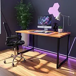 Escrivaninha Industrial Madeira Ferro 120cm Mesa Computador Home Office Gamer Escritório Mobishop (Cedro) (Cedro)