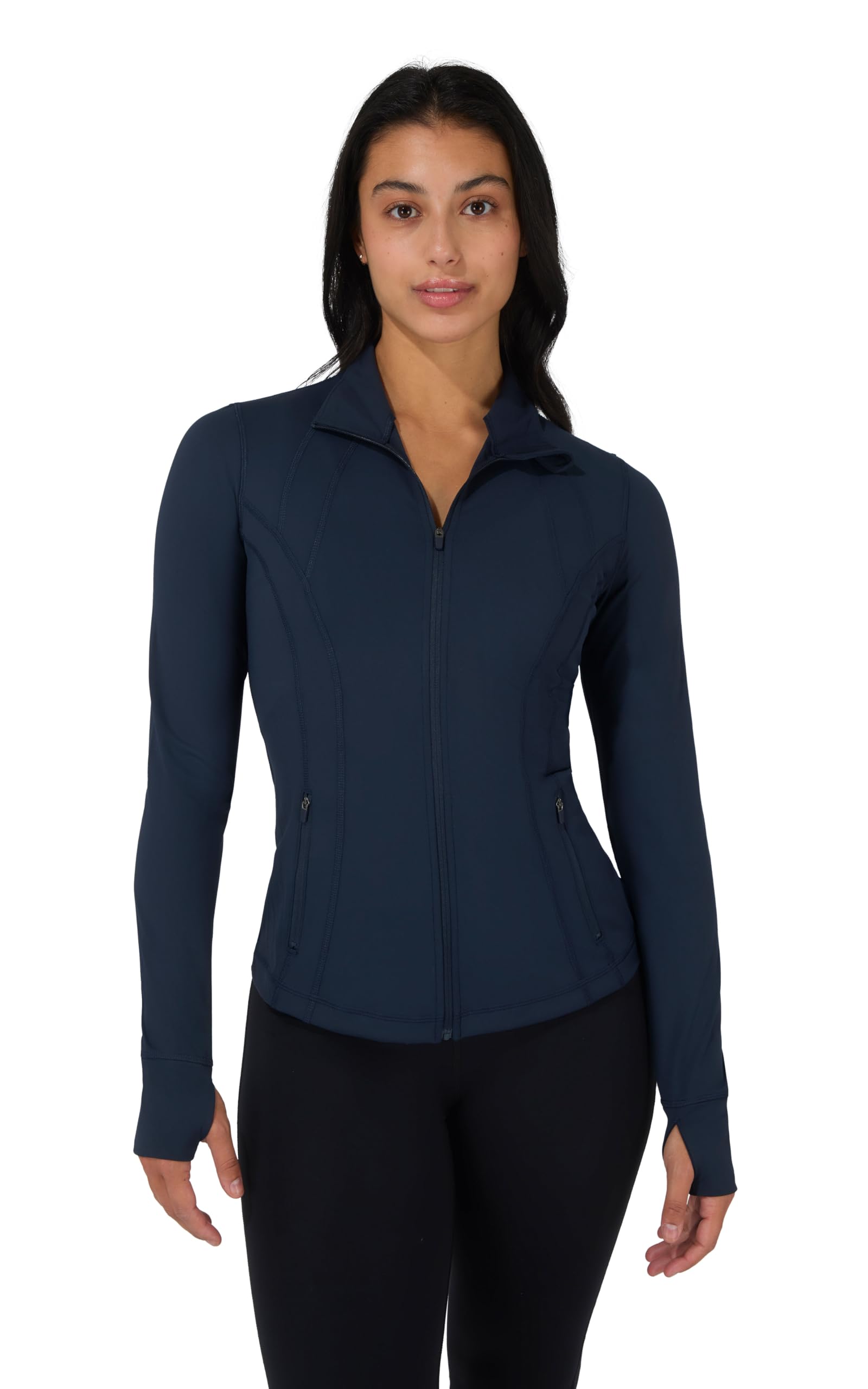 90 Degree By Reflex Full Zip Running Track Jacket Lightweight Athletic Slim Fit Jacket with Thumbholes