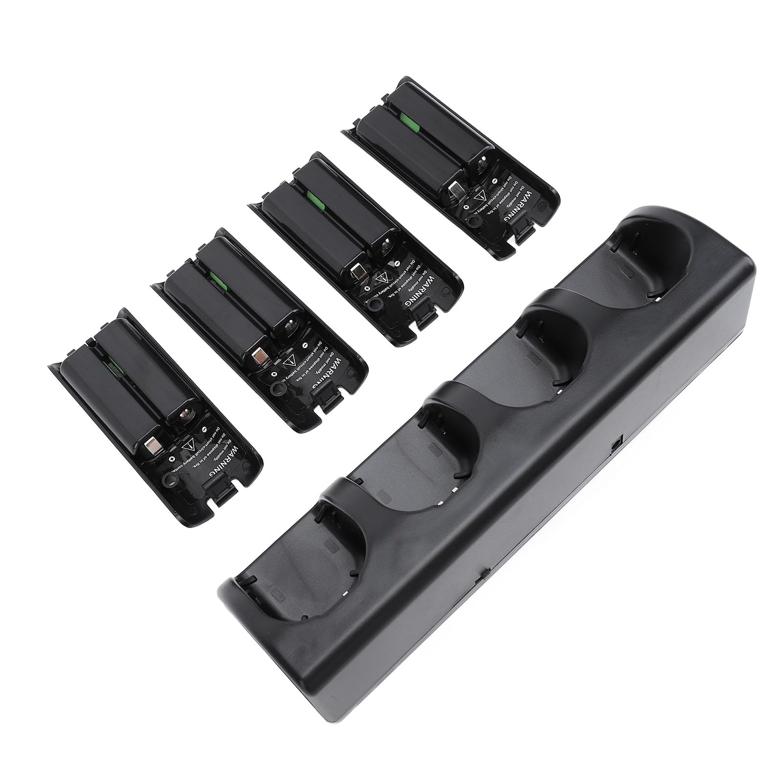 Wakects Estación de Carga Remota, Base de Carga para Controlador ABS con 4 Baterías Recargables de 2800 MAh, de 5 V, Configuración de 4 Controladores para Salas de Juegos Familiares y Reproductores