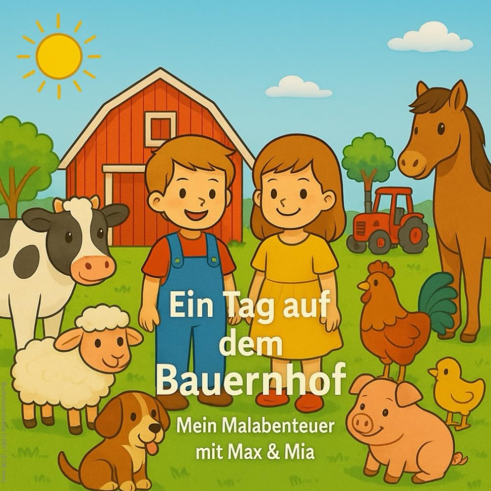 Ein Tag auf dem Bauernhof – Mein Malabenteuer mit Max & Mia: 30 liebevoll gestaltete Ausmalbilder für Kinder ab 3 Jahren – Tiere, Traktor, Natur & Bauernhof-Spaß