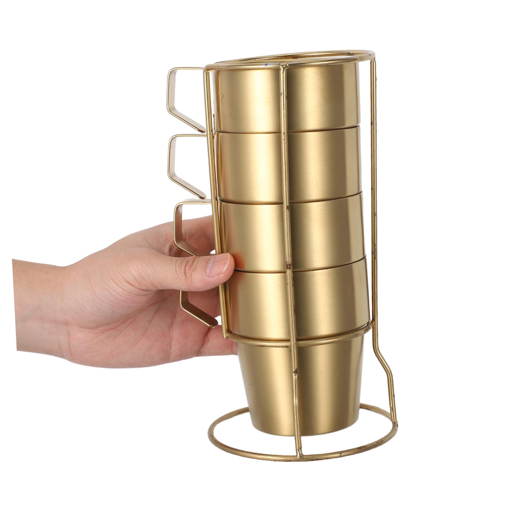 Alipis 1juegos Tazas de Acero Inoxidable con Asa Tazas de Doble Pared Apilables de Té con Leche Bebidas Frías y Acampar