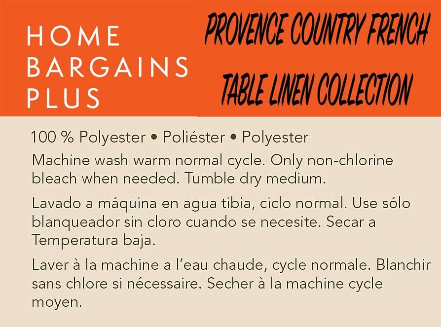 Miniatura 9 de Home Bargains Plus Mantel redondo de tela, 70 pulgadas, estampado Olivier amarillo y gris oliva, resistente a las manchas y al agua, país francés