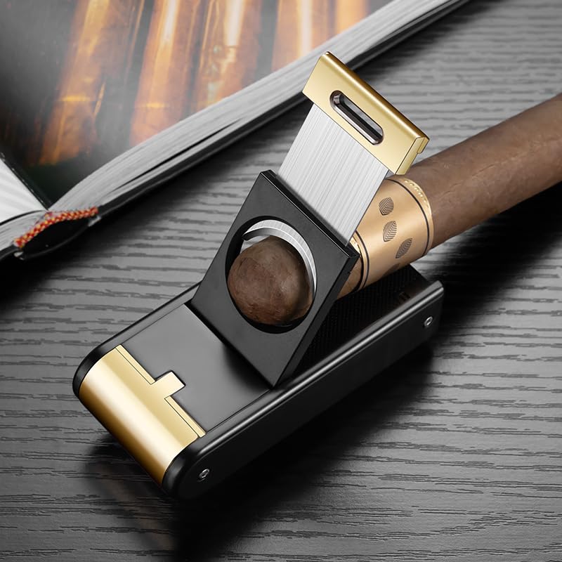 Encendedor antorcha cortador cigarros azul miniatura 3