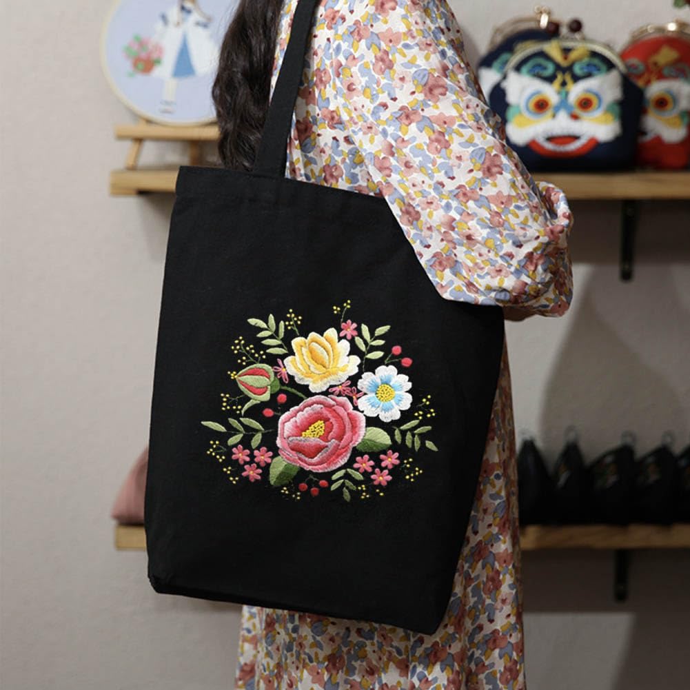 Amazon | KABAKE キャンバストートバッグ刺繍キット - 初心者の
