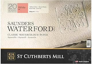 Saunders Waterford 10" x 7" Block Classic watercolour Paper 300gsm (140lb) Hot Press 20 sheets