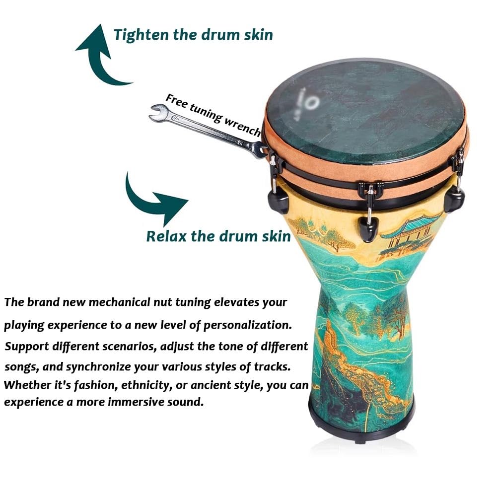 Tamburo A Mano Djembe, Strumento Circolare Con Fusto E Pelle Sintetici Strumento Per Musica Tribale/Performance Per Adulti E Bambini(#3)