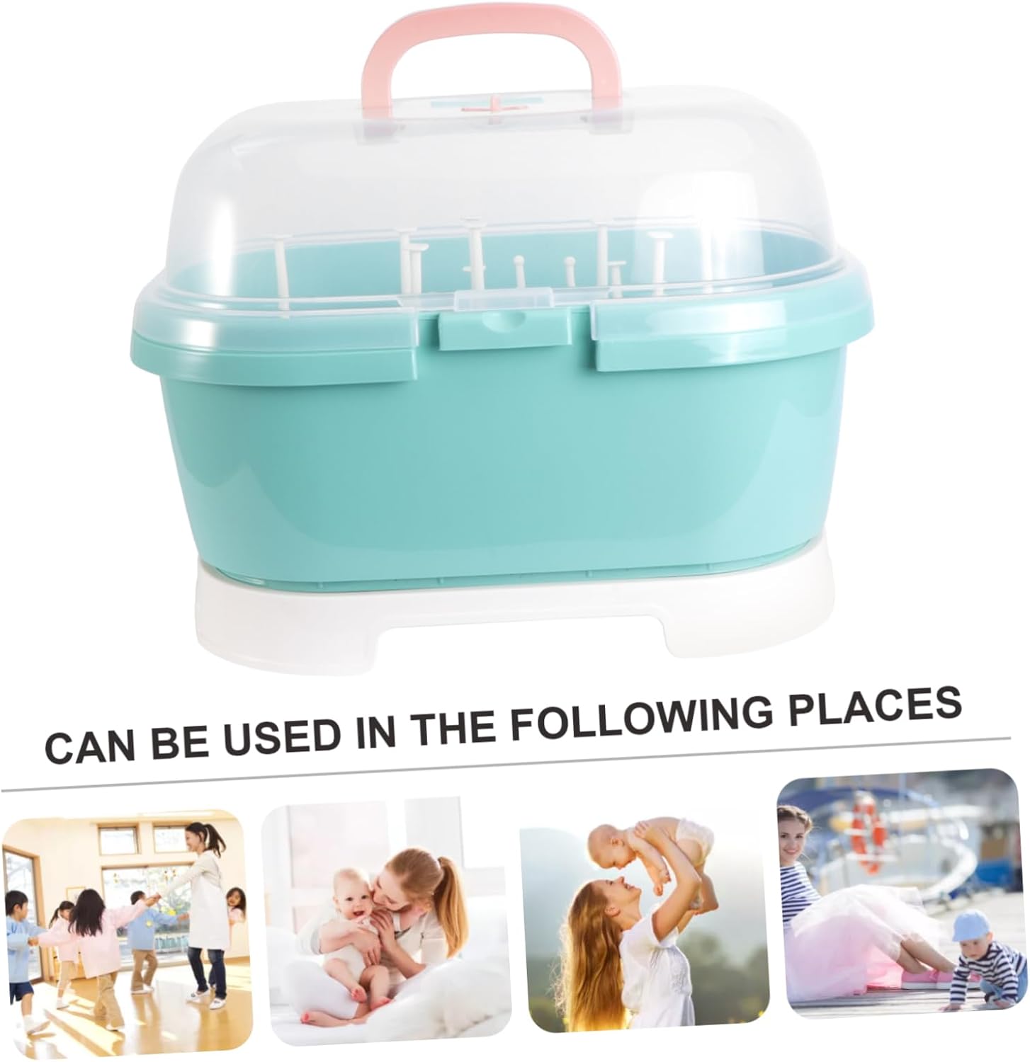 NUOBESTY Baby Bottle Drying Rack Storage Large Bottle Storage Box Organizer with Cover Protect from Portable Kitchen Cabinet Organizer Colors in Some Locations