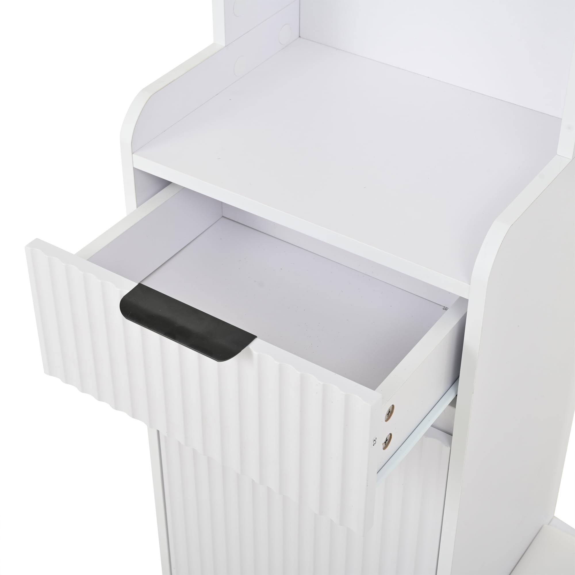 100 x 30 x 180 cm, 6 in 1, con 8 ganci, protezione antiribaltamento, appendiabiti compatto con cassetti e armadi, larghezza 100 cm, colore: bianco