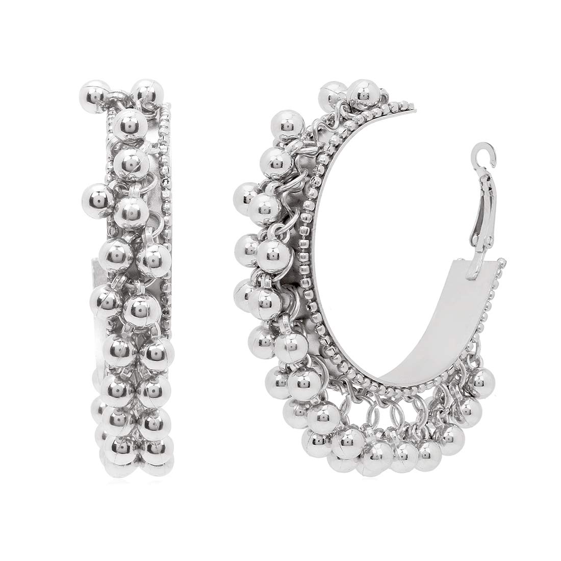 German Silver Oxidised Ghoongroo Necklace Set with Earrings