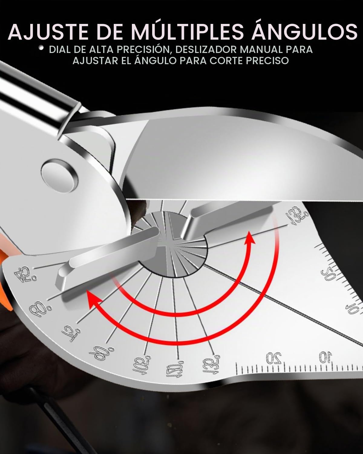 KATUR Cizalla de inglete multiángulo, tijeras multifuncionales para troncos de 45 a 135 grados, cizallas para cortar madera blanda, plástico, PVC, incluye 10 cuchillas de repuesto
