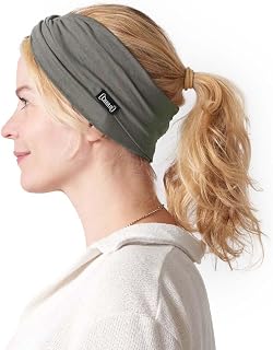 Headbands for Men Women Hair Band - Nurse Accessories for Work Sweat Band Elastic Athletic Head Wrap Charcoal Grey