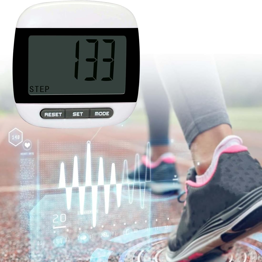 Podomètre pour la Marche, Podomètre 3D pour la Marche,Mini Podomètre, Pedometer Bracelet, Compteur de Pas avec Clip, Compteur de Pas à Clipser pour Femmes et Hommes Compteur de, multicolore