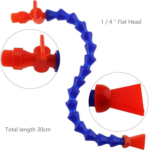 Miniatura 6 de s 14 "rosca flexible agua aceite refrigerante tubería manguera, boquilla plana tubo de enfriamiento de plástico ajustable con interruptor para