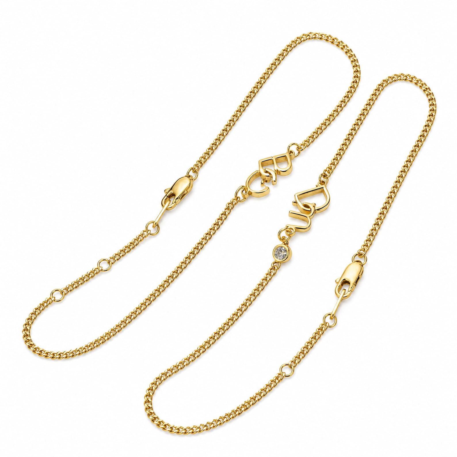 Pulsera de amistad personalizada 925 plata de ley dos encanto inicial con la cadena de la cuna de la cuna pulsera de la novia hecha a mano