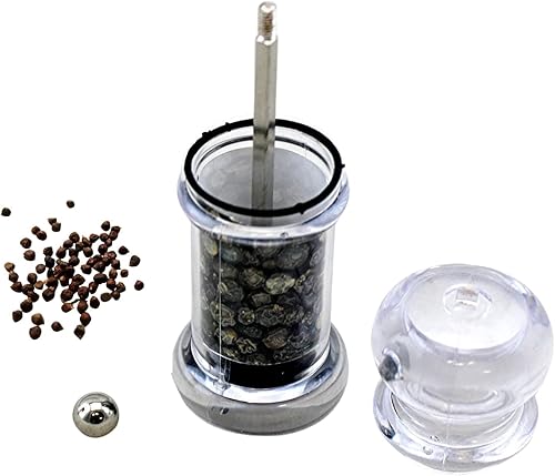 Miniatura 4 de Dependable Industries - Juego de salero y molinillo de pimienta, plástico transparente, sin BPA, accesorio de cocina y comedor, salero y molinillo