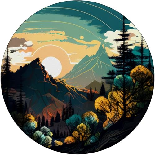 Miniatura 3 de Boho Landscape Chic Mountain Nature Outdoor Pine Tree Art PopSockets intercambiables PopGrip