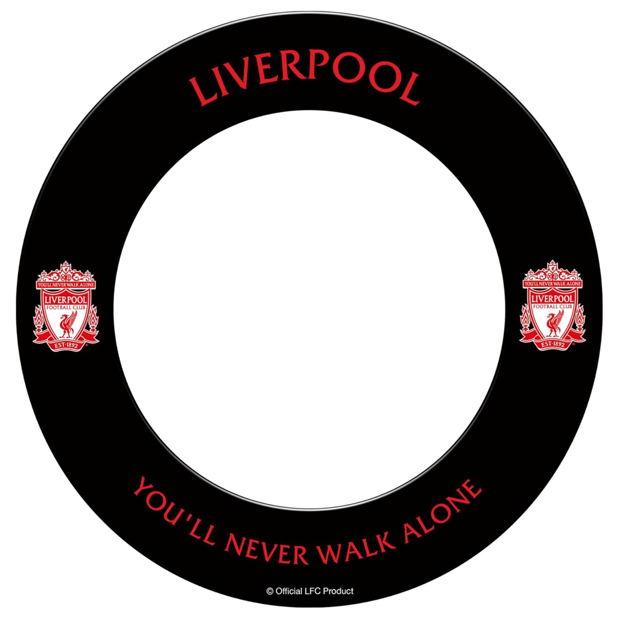 FOCO Officially Licensed Liverpool Football Club Dart Board Surround for Metal Darts, Black with Red Crest (SU185)