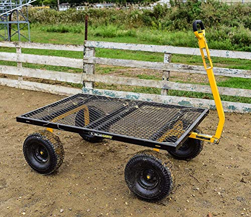 Gorilla Carts Gor1400-Com Heavy-Duty Steel Utility Cart With Removable Sides And 15" Tires, 1400-Lbs. Capacity, Black #TOP6