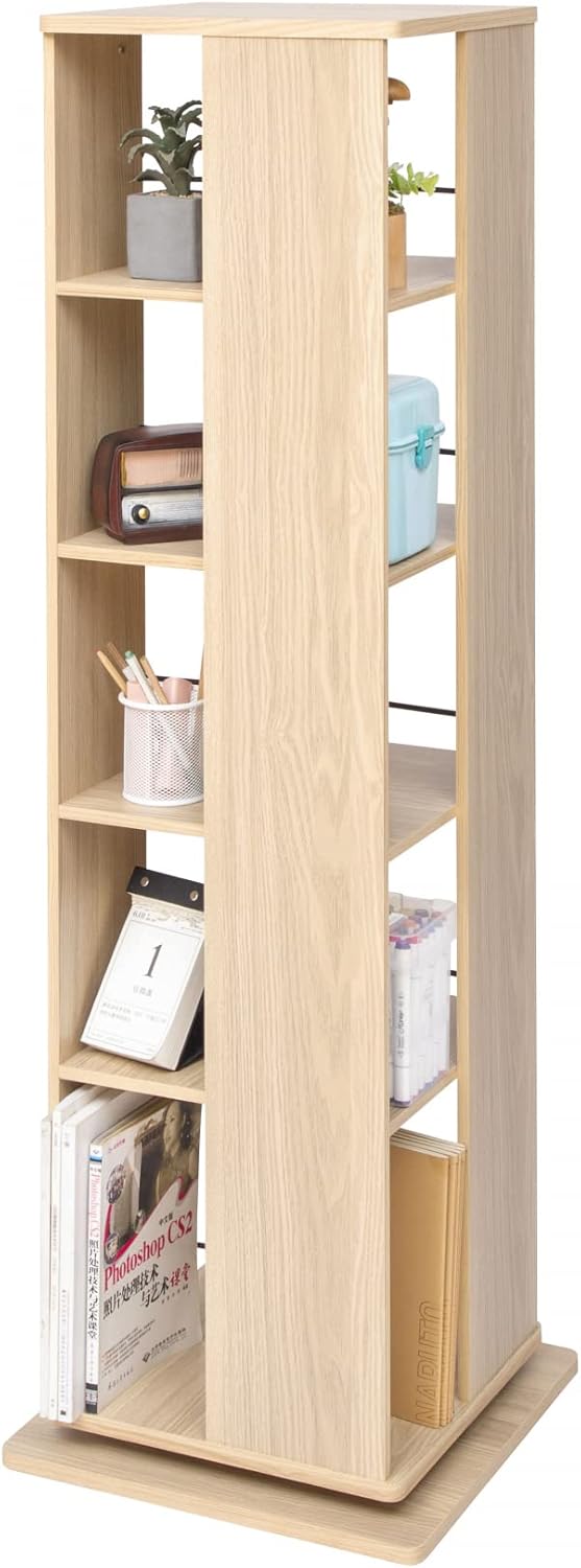 Iris Ohyama, Revolving bookshelf/Creative 360°Rotating Bookcase/Media ...