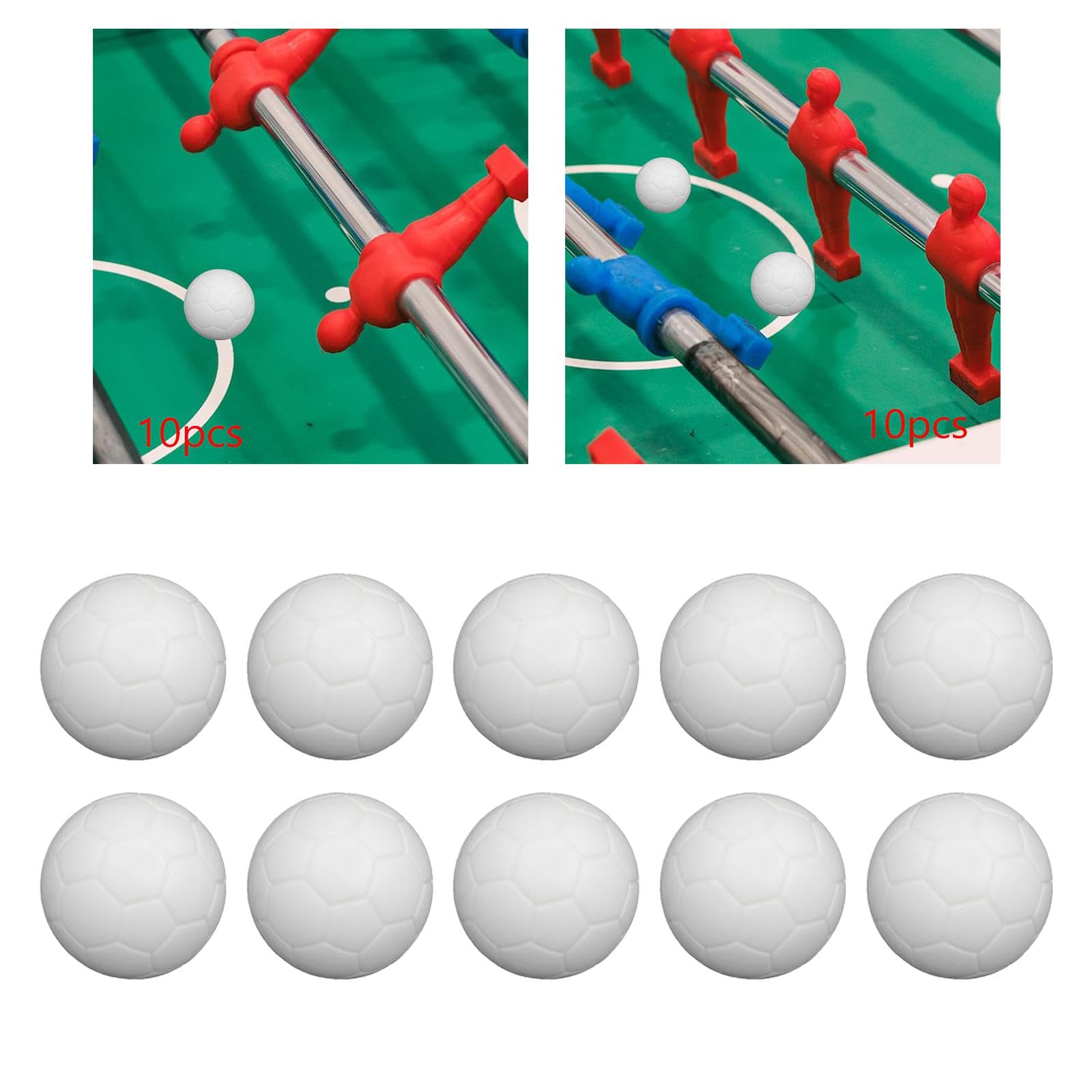 10 Piezas Pelotas de Futbolín Repuesto Accesorios Mesa Balón Mesa Pelotas Juego Rodaje Estable Material Hips Resistente Adecuadas para Salas de Juegos