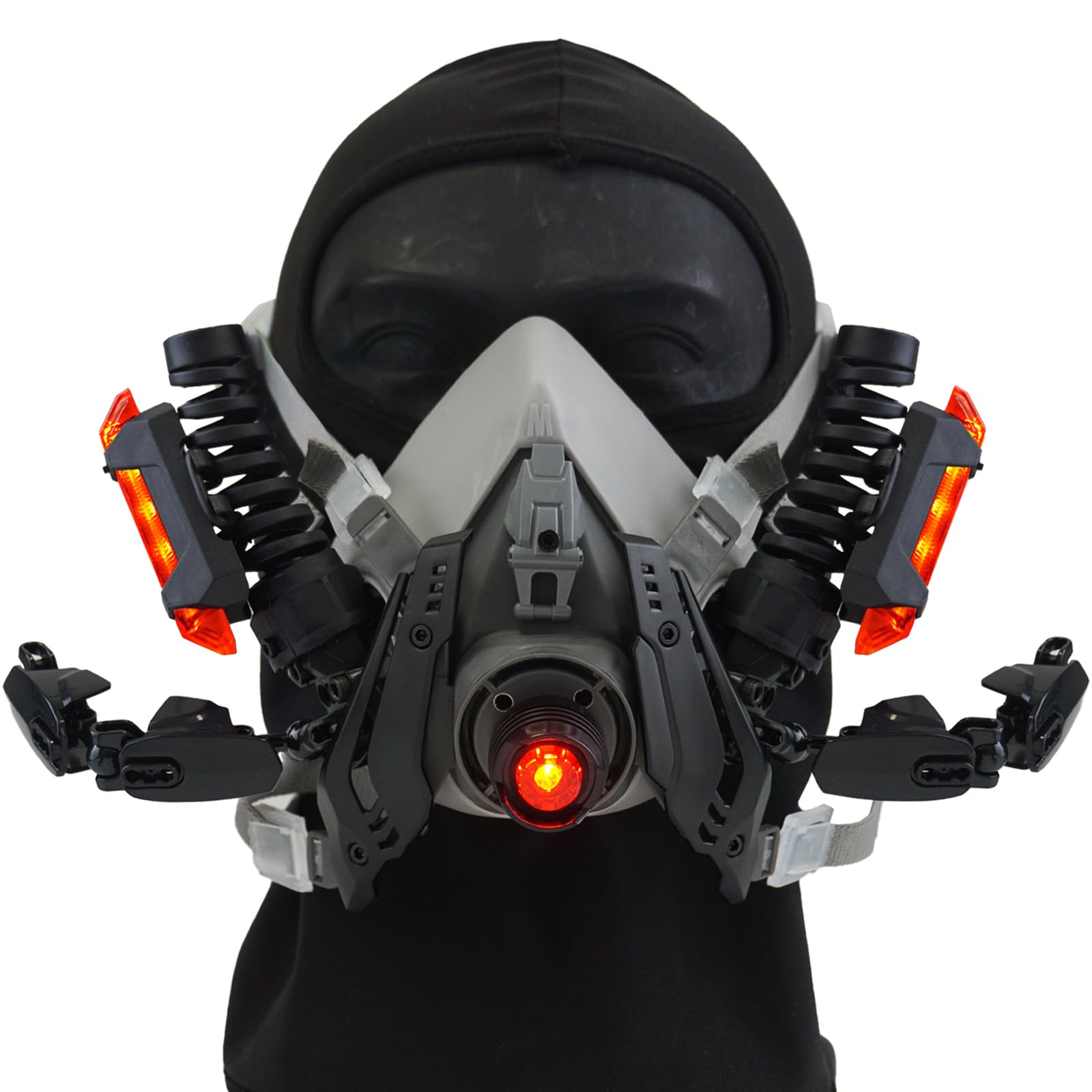 Marikito Masque punk LED demi-masque pour homme Techwear Helmet