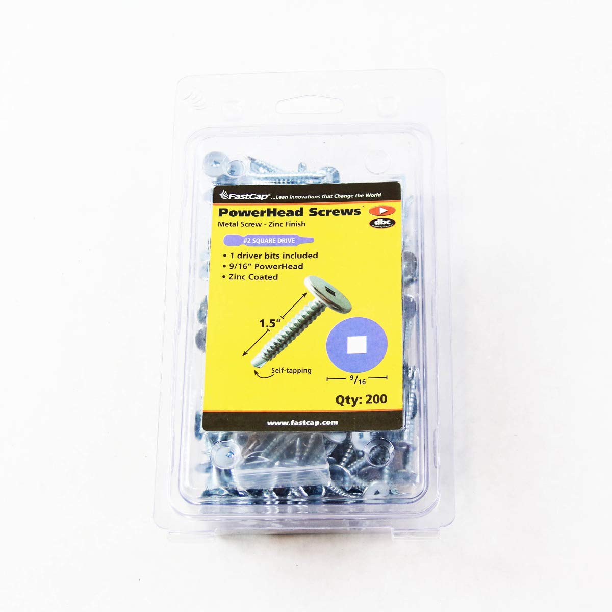 FastCap 3\" Black Powerhead Cabinet Screws - T20 Torx Head ~ 50 Pack